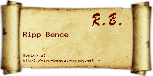 Ripp Bence névjegykártya